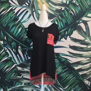 ⚡️SALE!⚡️ Cute Black and Neon Raglan Tee